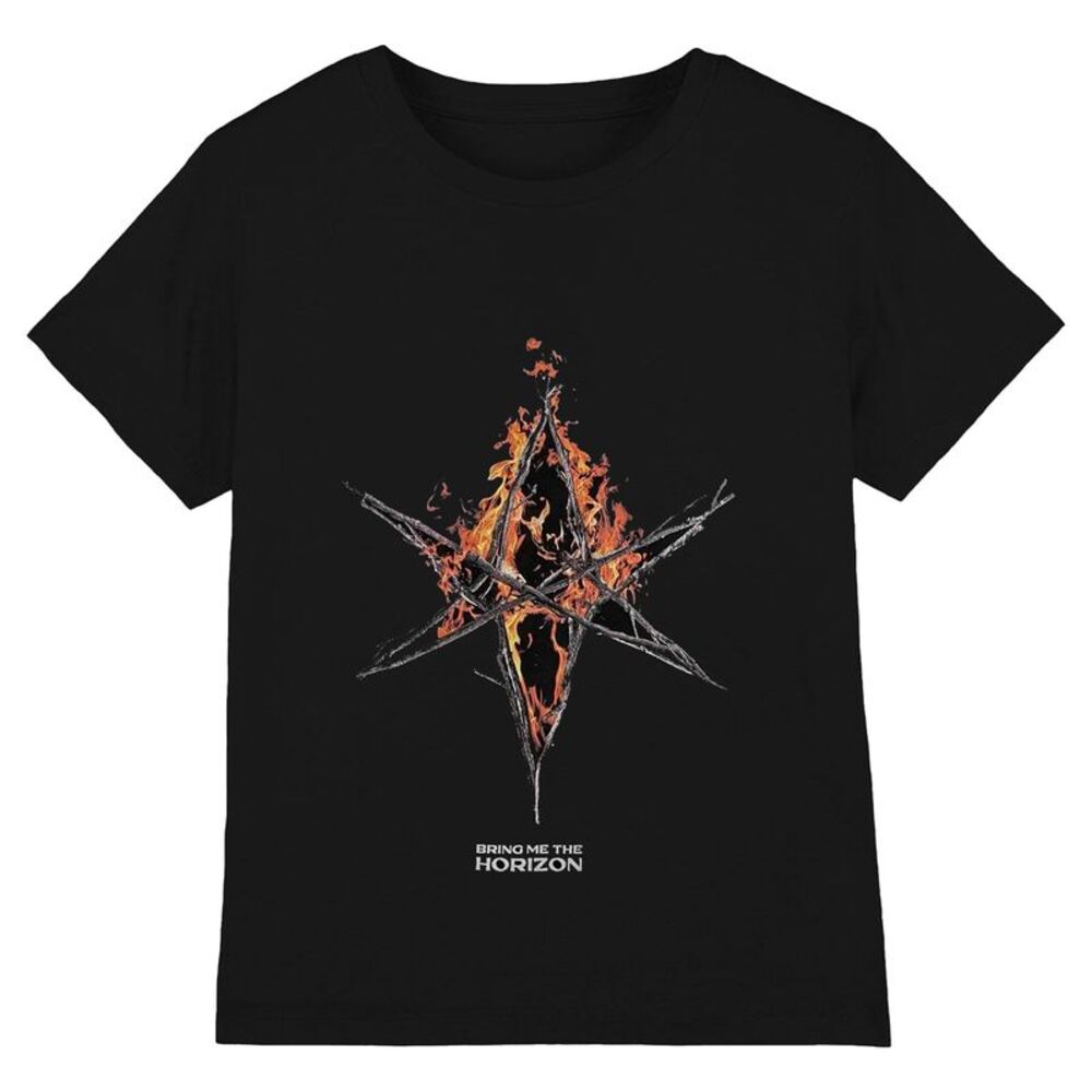 Bring Me The Horizon Unisex Adult Flame Hex Logo T-Shirt / Black